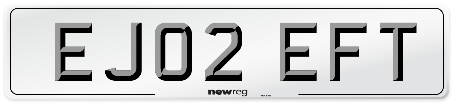 EJ02 EFT Number Plate from New Reg